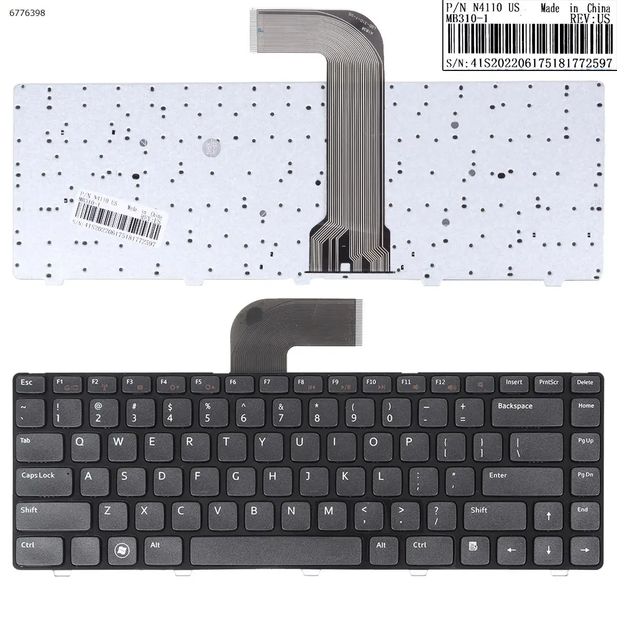 

US клавиатура для ноутбука DELL Xps 15 L502x 3460 3550 3555 3560 V131 13z/N311z 14z/N411z M411R 1550 2420 глянцевая рамка с фольгой