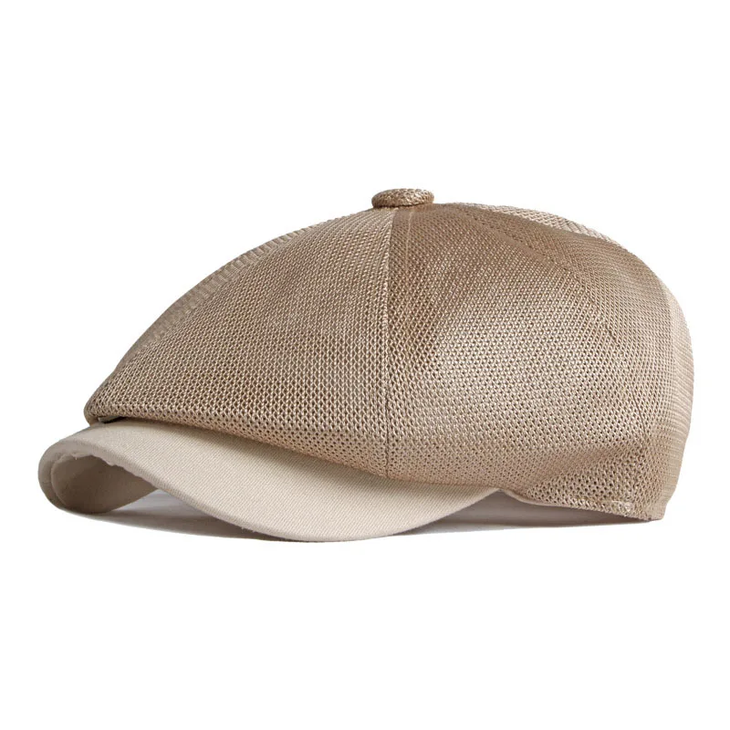 

2022 Summer Beret For Men Mesh Solid Peaky Blinders Luxury Women Fashion Flat Kpop Hat Boinas Newsboy Cap French Girl Golf A33