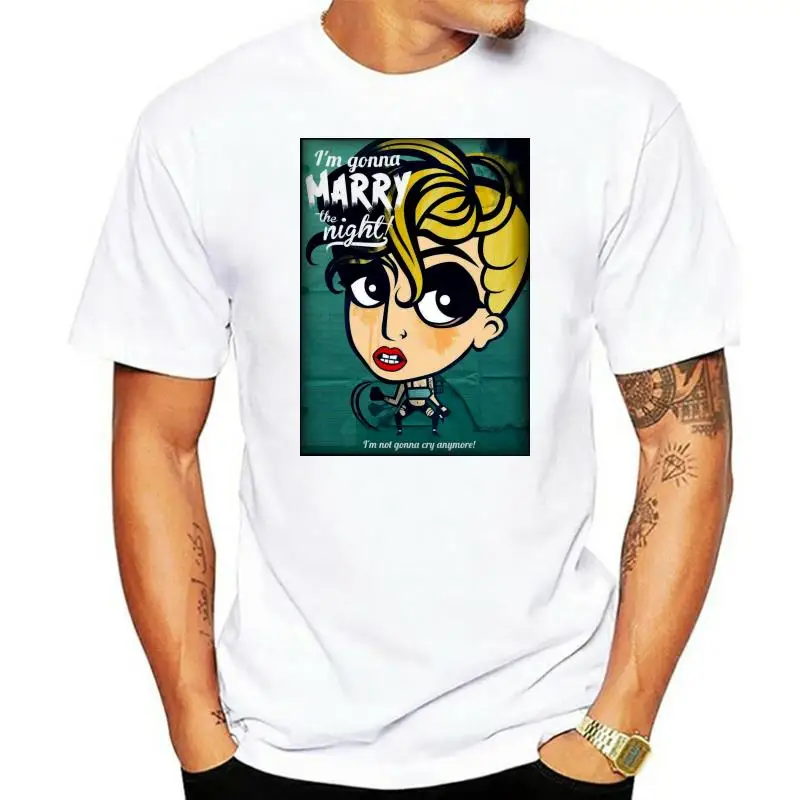 

Lady Gaga Marry The Night Black T-Shirt 2013 Canceled Tour New Rare High Quality Casual Printing Tee Shirt