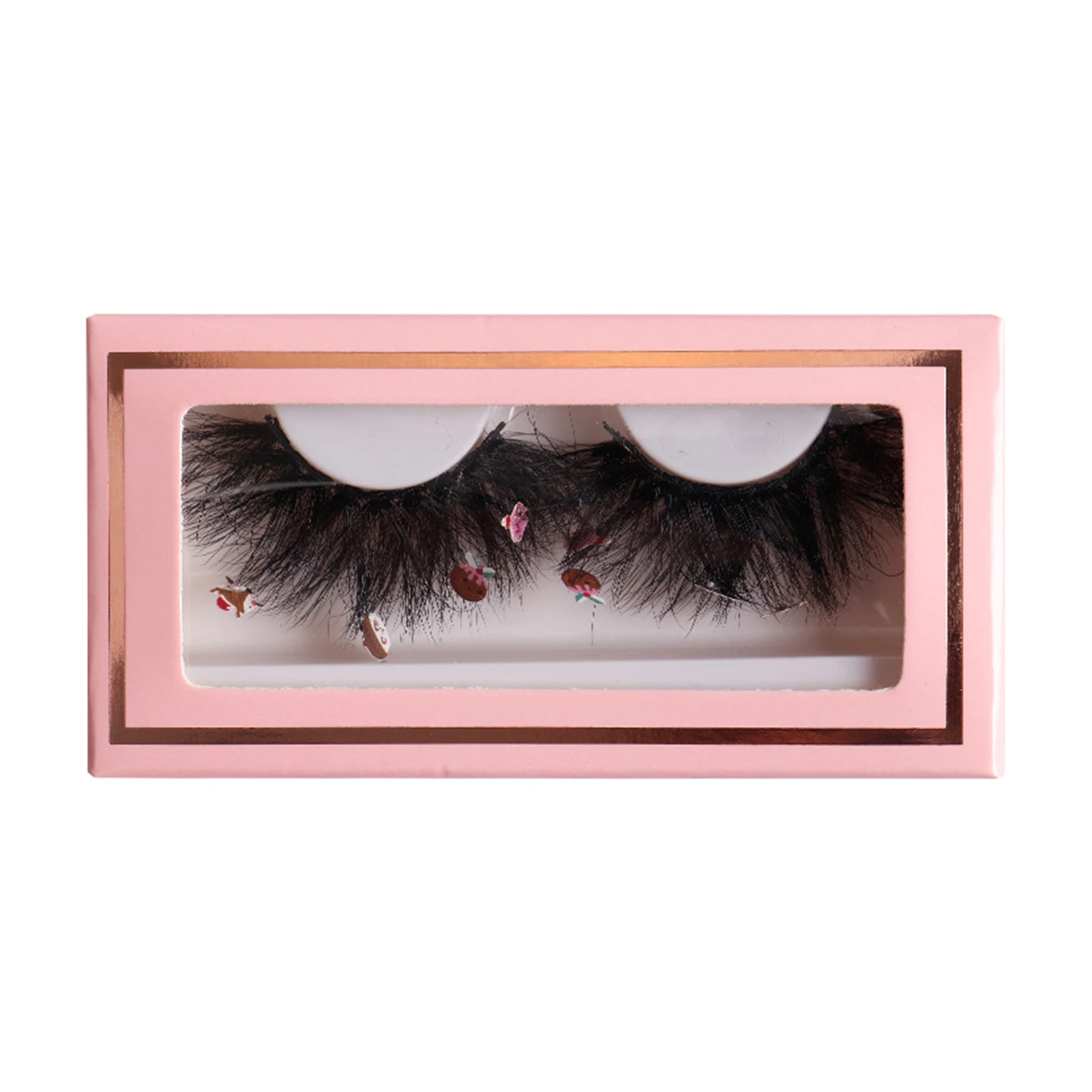 

Норковые искусственные накладные ресницы Многослойные завивающиеся густые ресницы в розовой коробке Милая паста