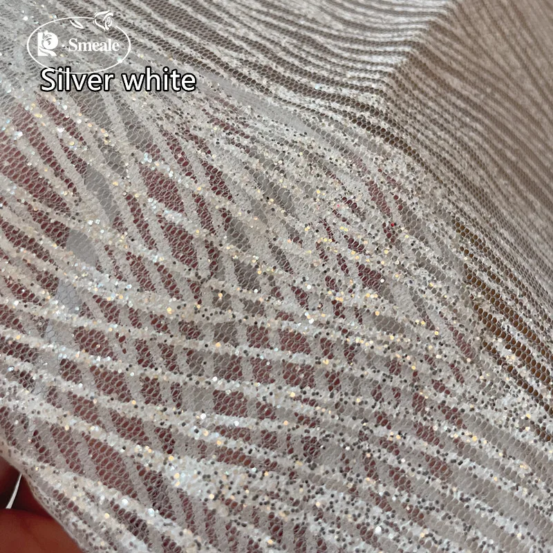 Сетка с блестками пряжа разные цвета цвет золотой и серебряный гравировкой -