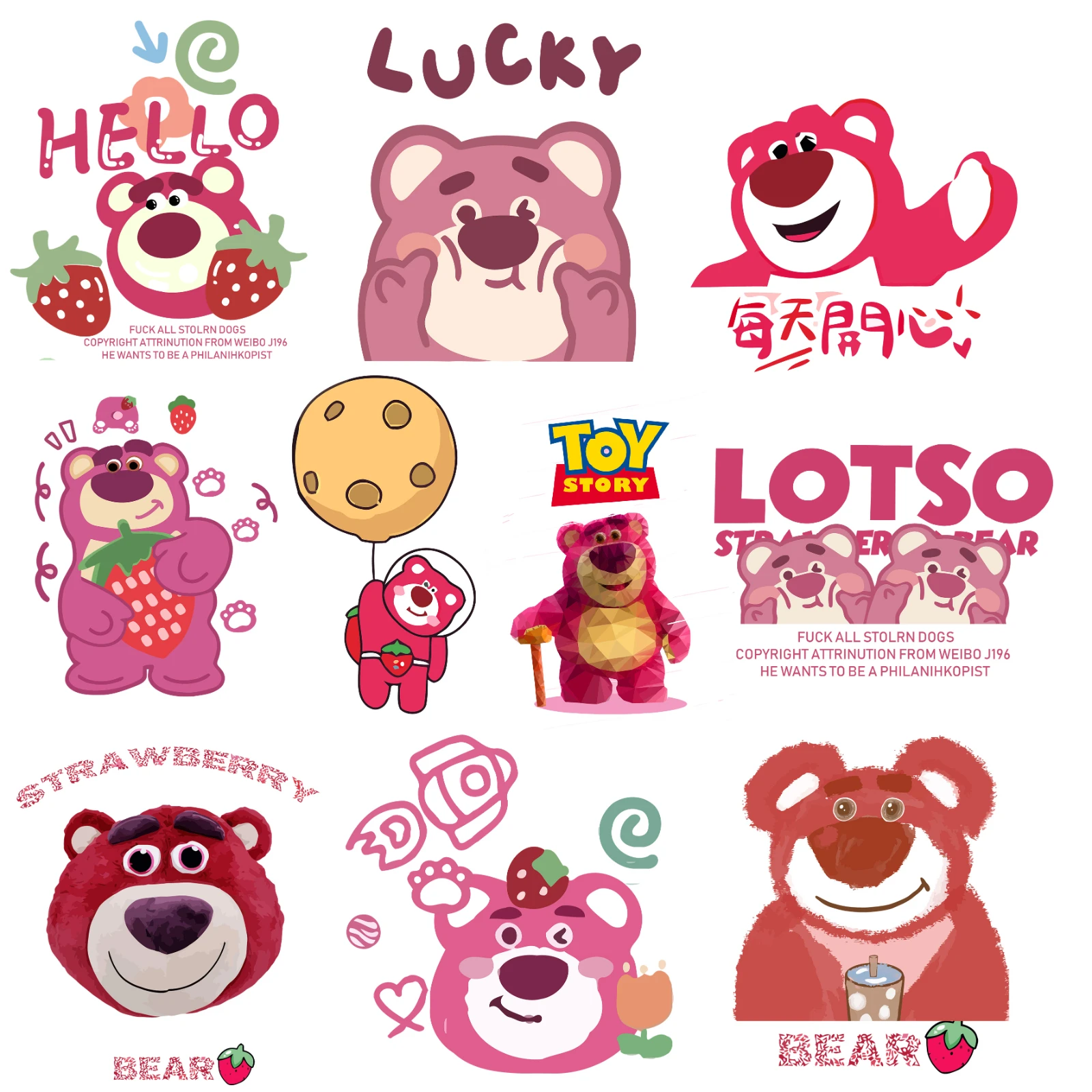 

Iron on Lots-o'-Huggin' Bear Stickers for Clothing DIY T-shirt Applique Toy Story3 Heat Transfer Vinyl Washable Stick on Clothes