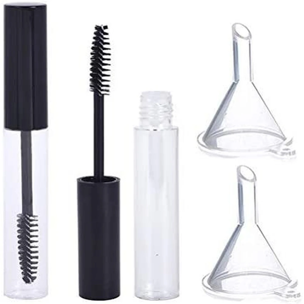 5/10ml 2PCS Empty Mascara Tube with Eyelash Wand Eyelash Cream Container Bottle with Funnels Transfer Pipettes Refillable Bottle