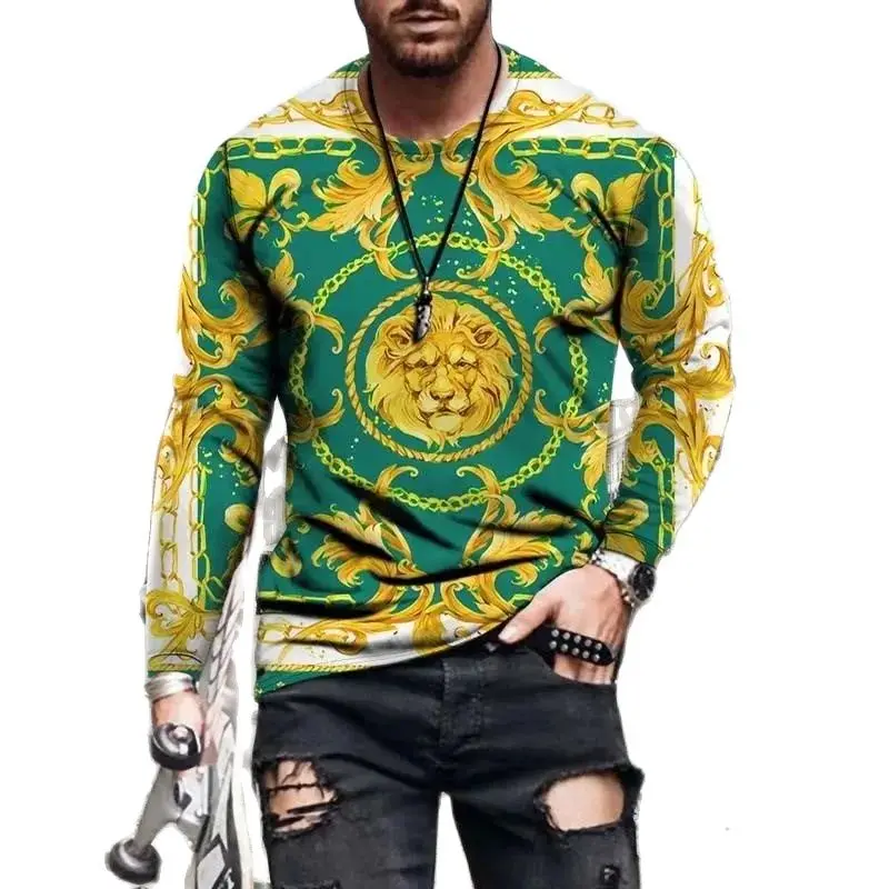 Мужской свободный уличный Топ Классический ретро-топ с круглым вырезом и