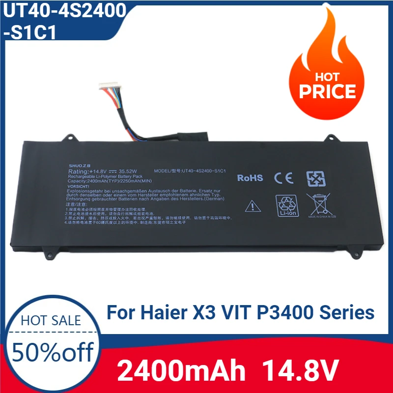 Фото Новый высококачественный аккумулятор для ноутбука UT40-4S2400-S1C1 для Haier X3 VIT P3400 Series X3-I33217G40532RDUS 14,8 В 35,52 Втч 2400 мАч №1