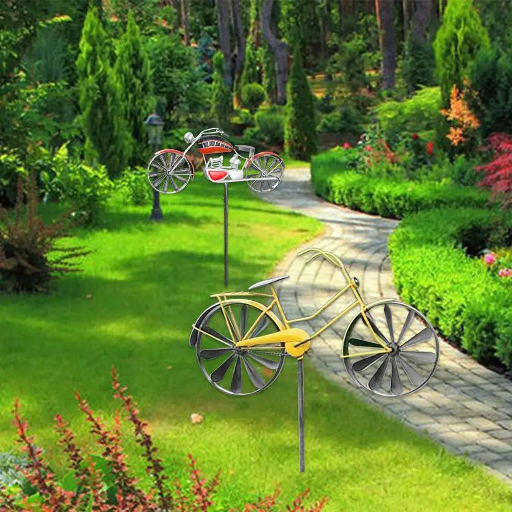 

Велосипедные ветряные Спиннеры 2 стиля, металлические садовые модные украшения, скульптуры для дома, улицы, газон, велосипед, ветряная мельница K9B8