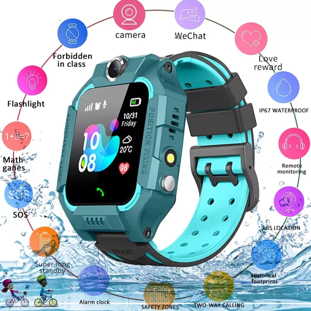 

2021 Kids Smart Watch for Children SOS Call Phone Watch Smartwatch use Sim Card Photo Waterproof IP67 Kids Gift For IOS Android