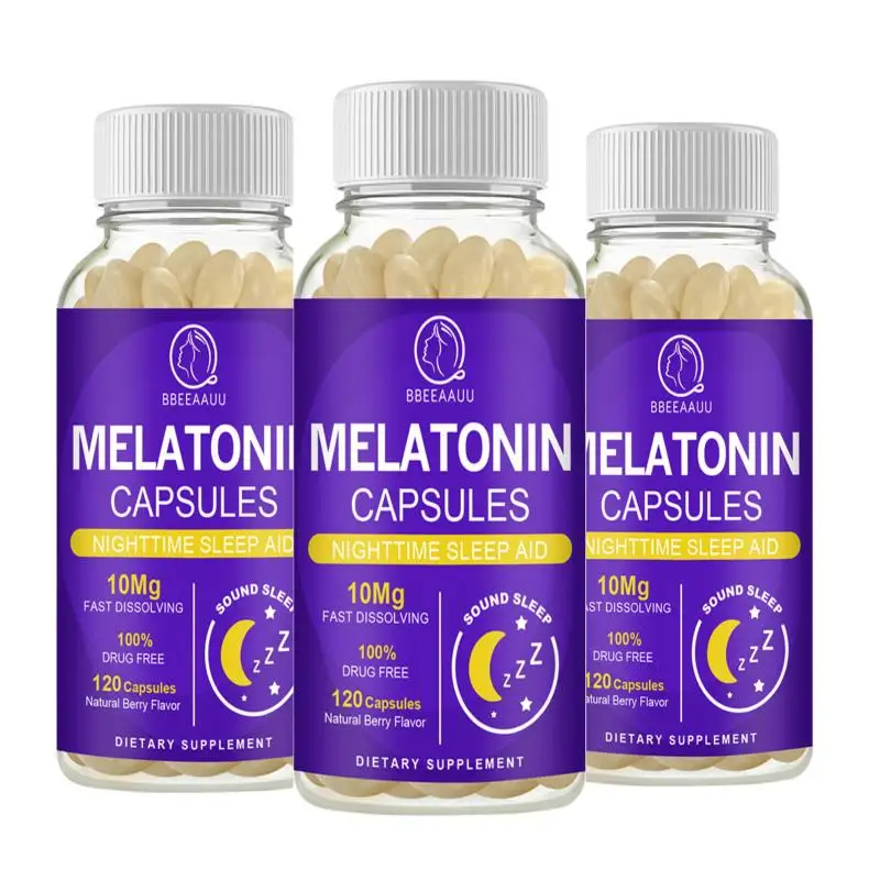 

BEAU 10Mg Melatonin Capsules Pineal Hormone Relieve Insomnia Help Sleep Deep Sleeping for Middle-aged Elderly Adjust Sleep Time