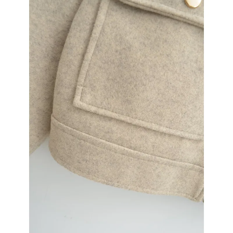 Куртка TRAF ZR Женская шерстяная верхняя одежда модные городские пальто элегантное