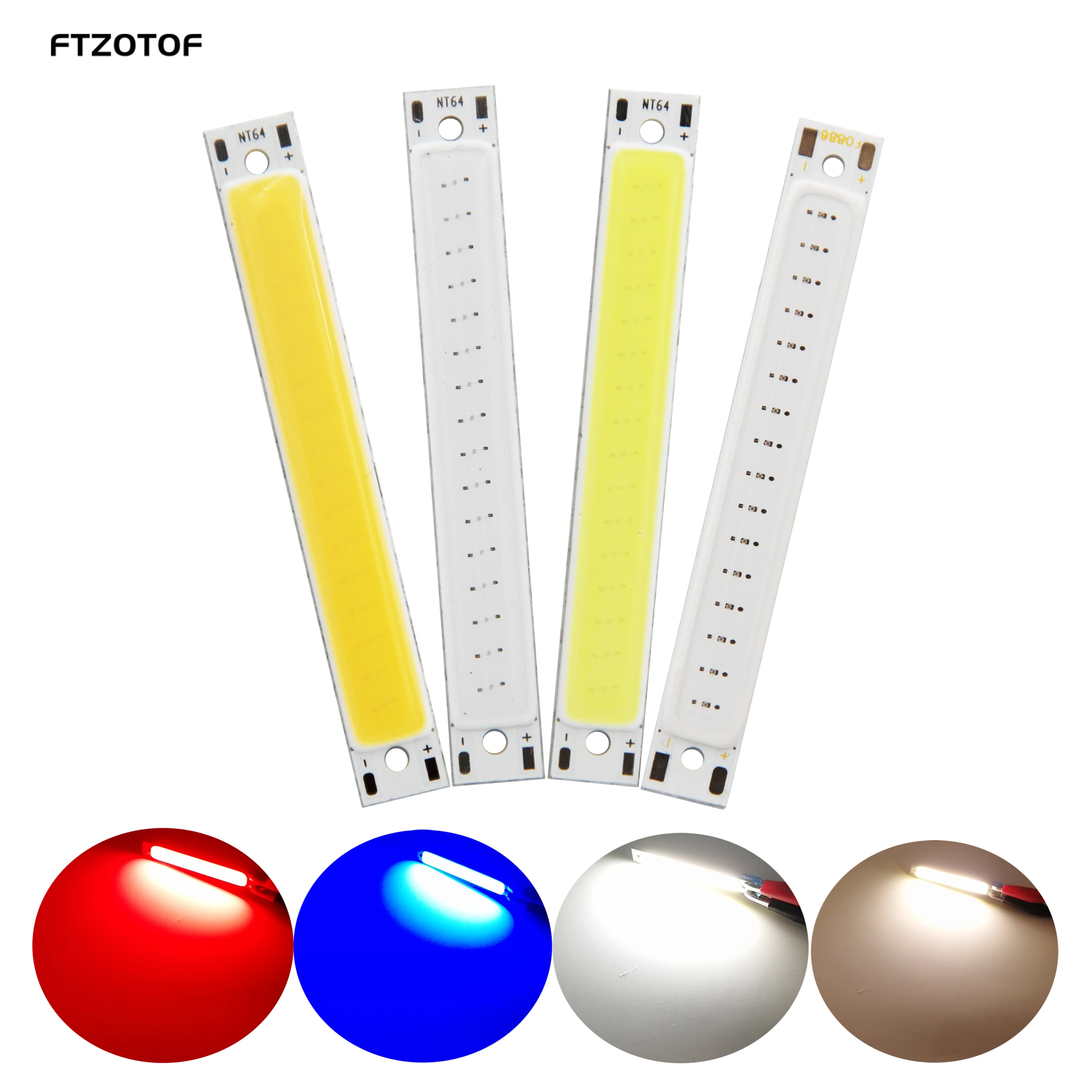 

2V 3V LED COB Light 60x8mm Chip Onboard 60mm Warm Cool White Blue Red Bulb 1.5W 3W DC 3.7V For LED Strip Work Lamp Bicycle Light