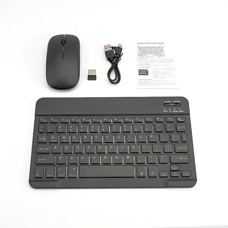 Portable Bluetooth-compatible 78-Key Keyboard for Tablet iPad PC Wireless Mouse Set Android Windows Gaming