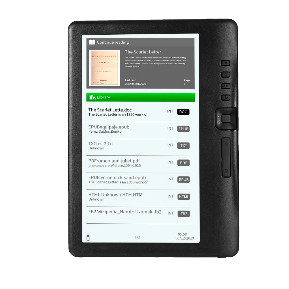 

7" 8G 16G Ebook Reader Smart With HD Resolution Digital BK7019 Multi-language E-book+Video+MP3 Music Player Color Screen