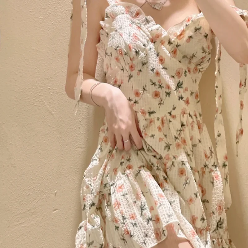 Платье Y2K с французскими краями Женская юбка рисунком грибка Новинка весна-лето