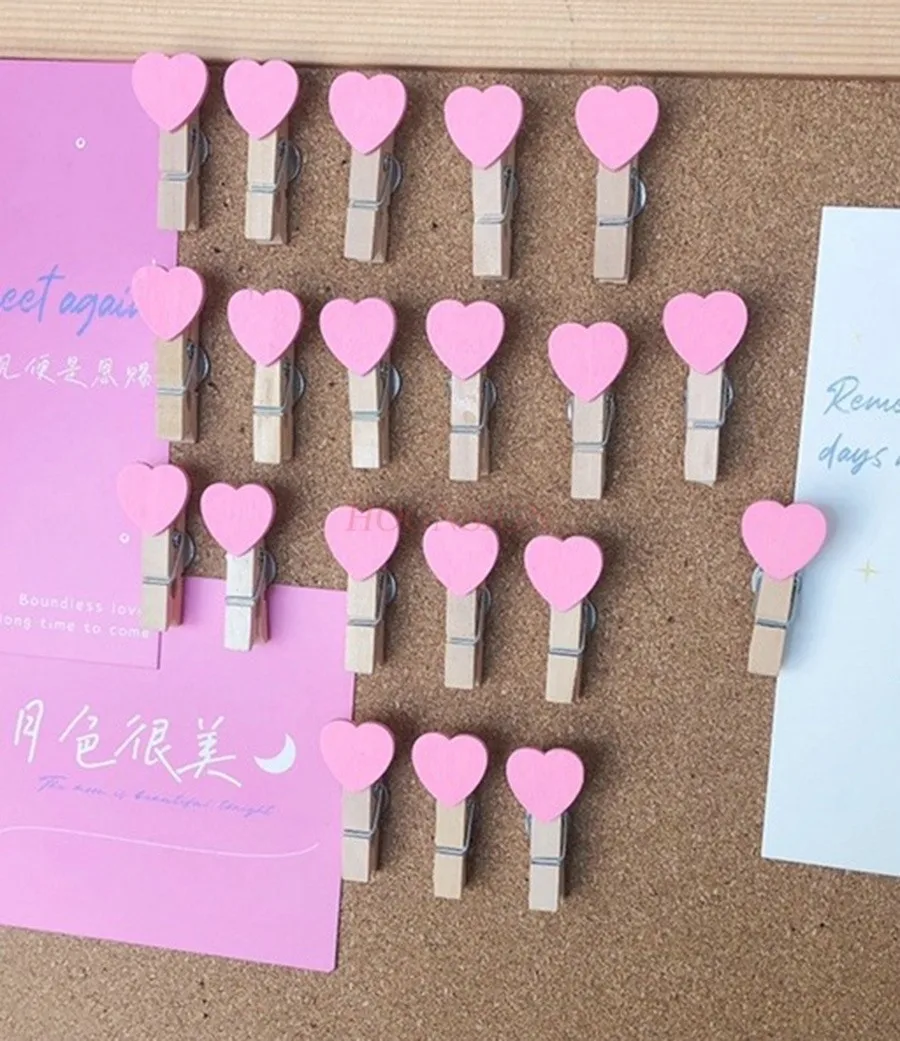 20 шт. розовая деревянная заколка в форме сердца креативная и милая не вредная