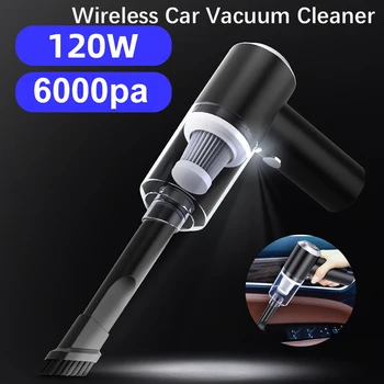 6000pa Wireless Car Vacuum Cleaner Handheld Duster Dirt Suction Dry & Wet High Power Super Suction Vacuum Cleaner with LED Light