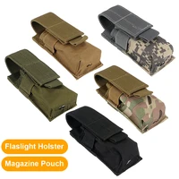 tactical magazine pouch military single pistol mag bag molle flashlight pouch torch holder case outdoor hunting knife holster