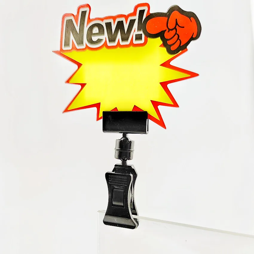 Najtaniej POP Przezroczyste Małe Klipsy Posiadacze Towar Plastikowy Znak Signage Karta Papierowa Wyświetlacz Metka Z Ceną Promocja Sprzedaż C012 30 Sztuk