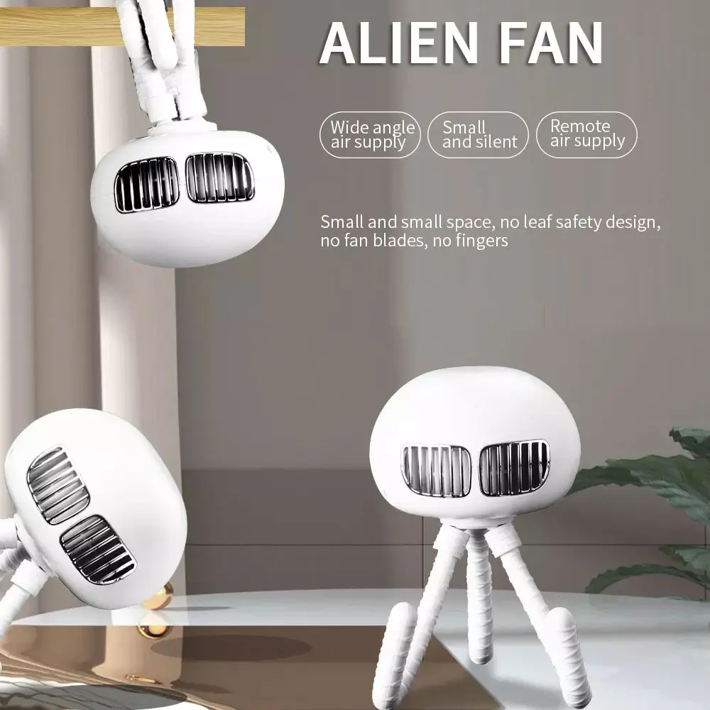 

Stroller Fan 4000mAh Portable Bladeless USB Rechargeable Silent Outdoor Mini Handheld Small Fan For Home Baby Bed Car Seat Fan