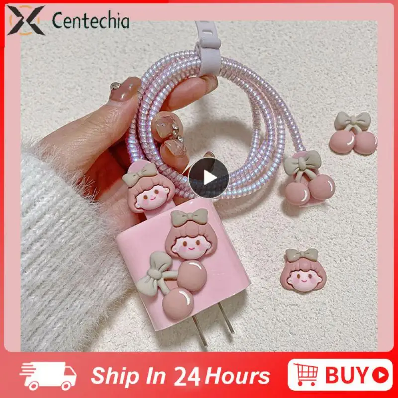 

Protective Spring Rope Cartoon Cartoon Cute And Charming Breathable Heat Dissipation Winder All-inclusive Soft Rubber Protector