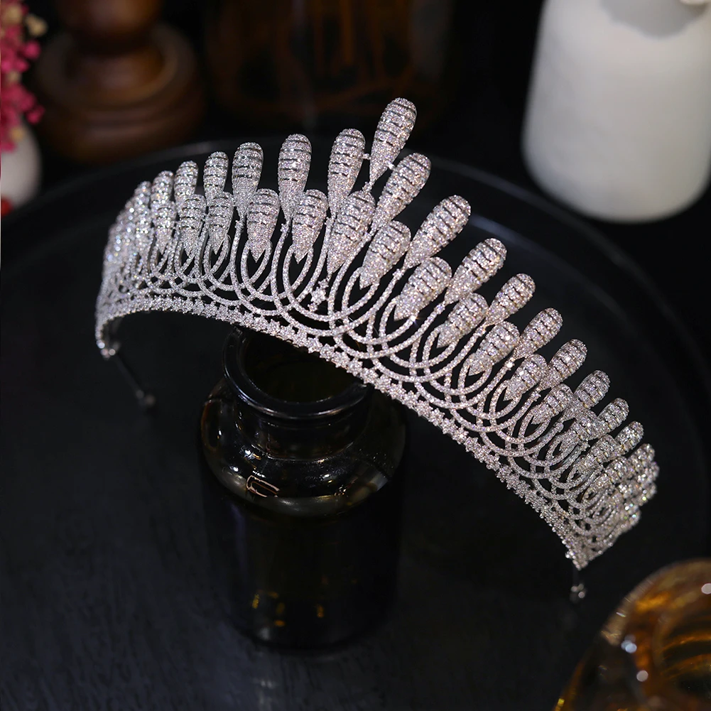 Роскошная микробинкрустированная циркониевая Королевская корона свадебные