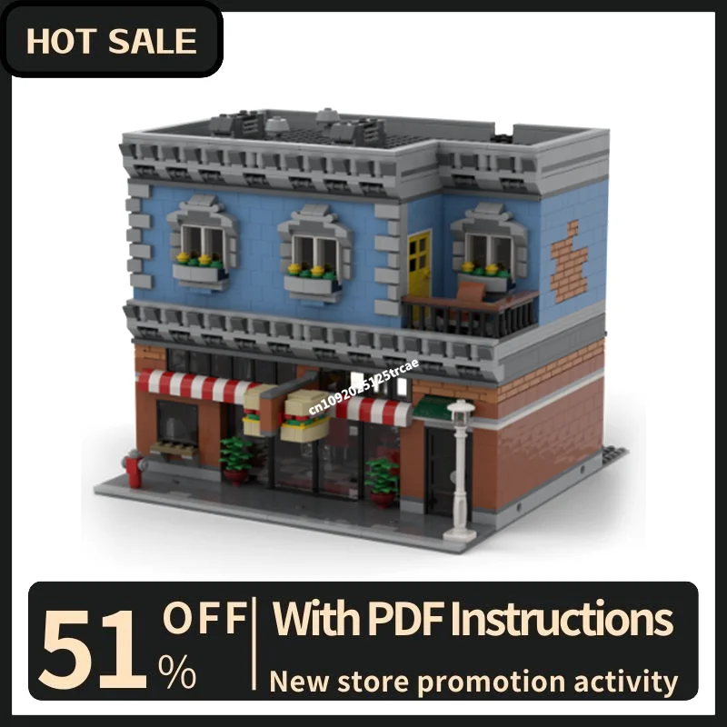 Новинка 2532 шт. хит продаж вид на улицу Moc модульная модель Deli строительные блоки