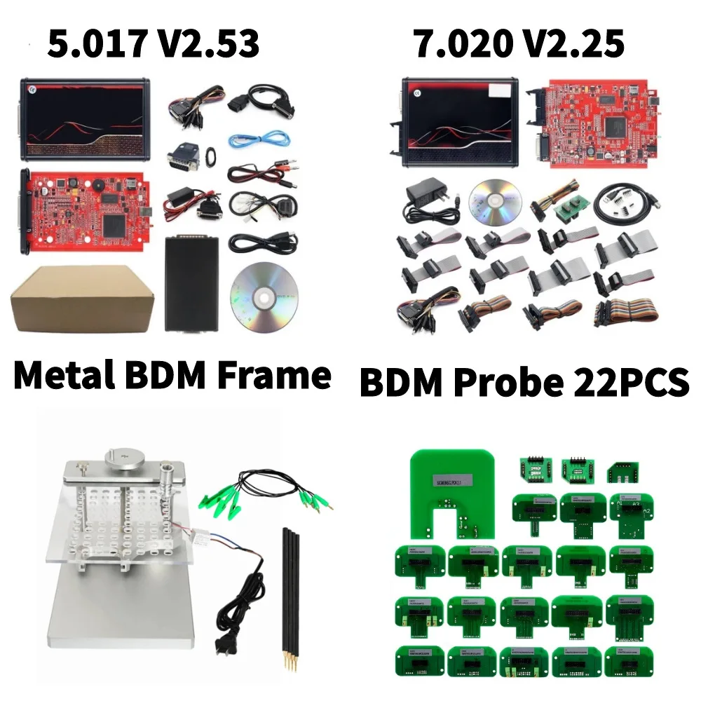 

V7.020 V2.25 + V5.017 + 22 шт. адаптеров BDM + Алюминиевая Рамка BDM