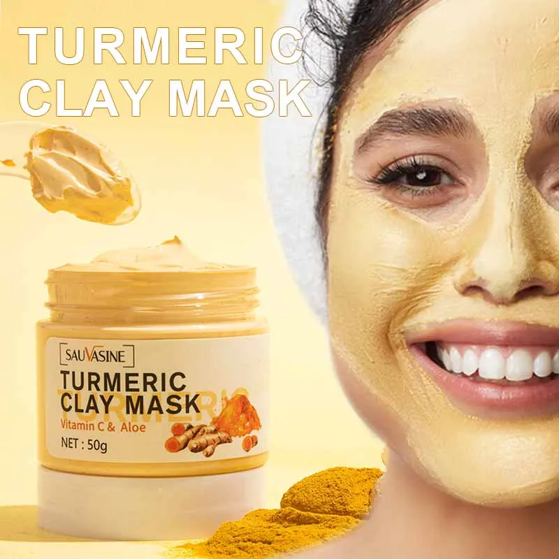 

Turmeric Mud Mask Facial Purification Deep Cleansing Brightening Oil Control Beauty Anti-Acne Skincare Facial Mud Mask