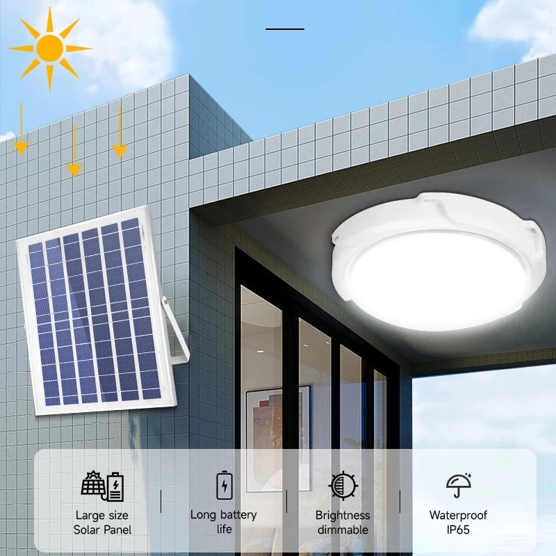 

Solar Ceiling Light LED Indoor Outdoor Solar light Pendant Light Waterproof Intelligent with Remote