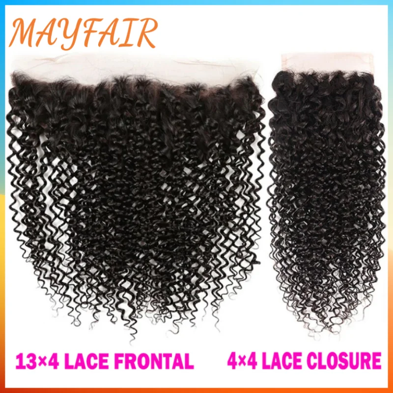 

Brown Swiss HD Lace Frontal Only 13x4 Natural Black Deep Kinky Curly 4x4 Closure For Women Peruvian Real Human Hair Pre Plucked