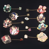 anime jujutsu kaisen fushiguro megumi broochs pin cool cartoon figure gojo satoru pin for women men figure bag lapel jewelry