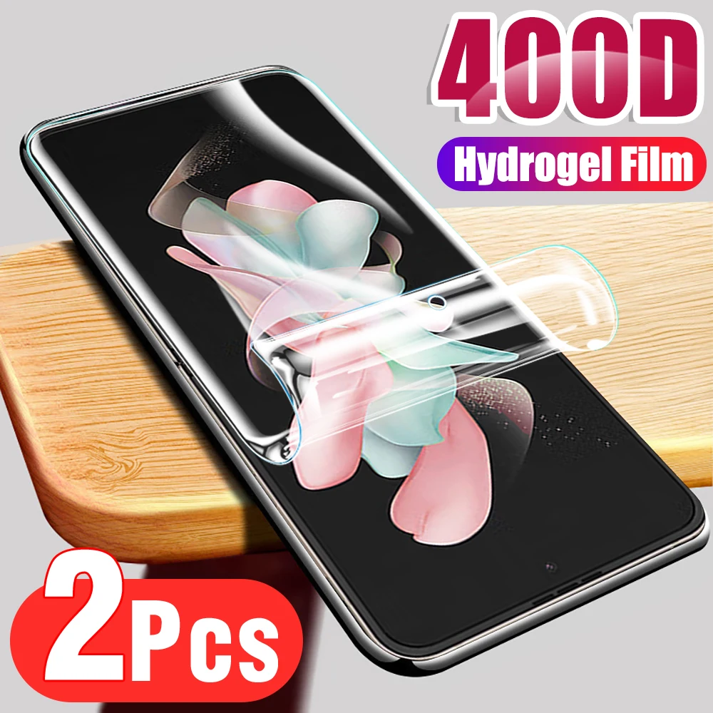 

2pcs Front Hydrogel Film For Samsung Galaxy Z Flip5 5G Full Coverage Protective Soft Films Screen Protector For Samsung Z Flip 5