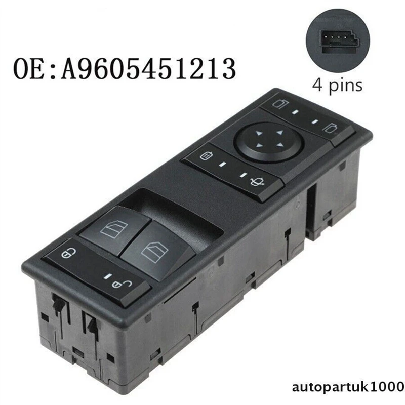

9605450813 Car Electric Power Window Control Switch Door Control Panel For Mercedes-Benz MP4 Truck 9605451213 9605450913