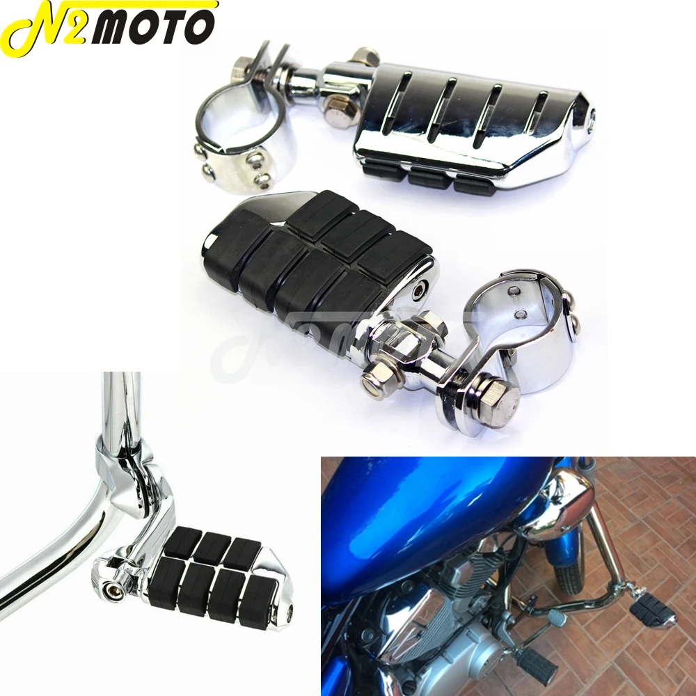 

Motorcycle Highway Foot Pegs Footrest Crash Bar Clevis Mount Clamps Universal Footpegs 28/32/38mm Clamp For Harley Cafe Racer