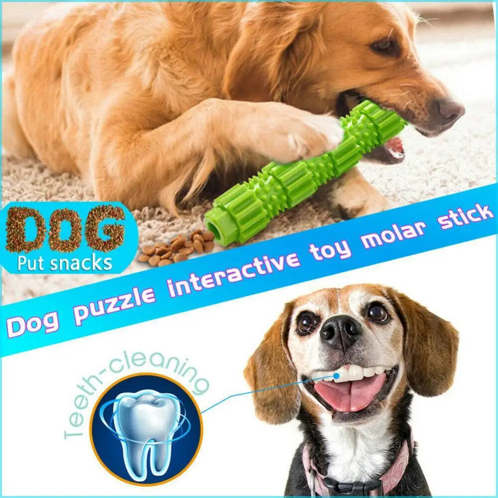 

Entertainment Interactive Rubber Teeth Cleaning Toy Dog Green Chew Stick Aggressive Chewer Treat Dispenser Bite-resistant Toys