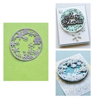 circle with snowflakes metal cutting dies scrapbook diary decoration stencil embossing template diy greeting card handmade