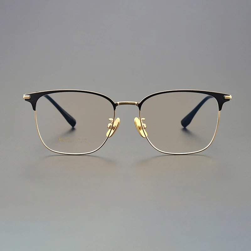 

HengTai B Titanium Glasses Frame Vintage Oval Myopia Optical Prescription Eyeglass Frame Men 2022 New Eyewear 01