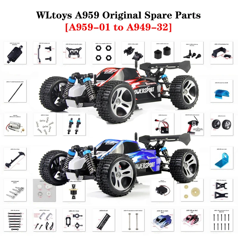 

WLtoys 1:18 RC автомобильные запчасти для A949/A959/A969/A979 высокоскоростные автомобильные оригинальные аксессуары