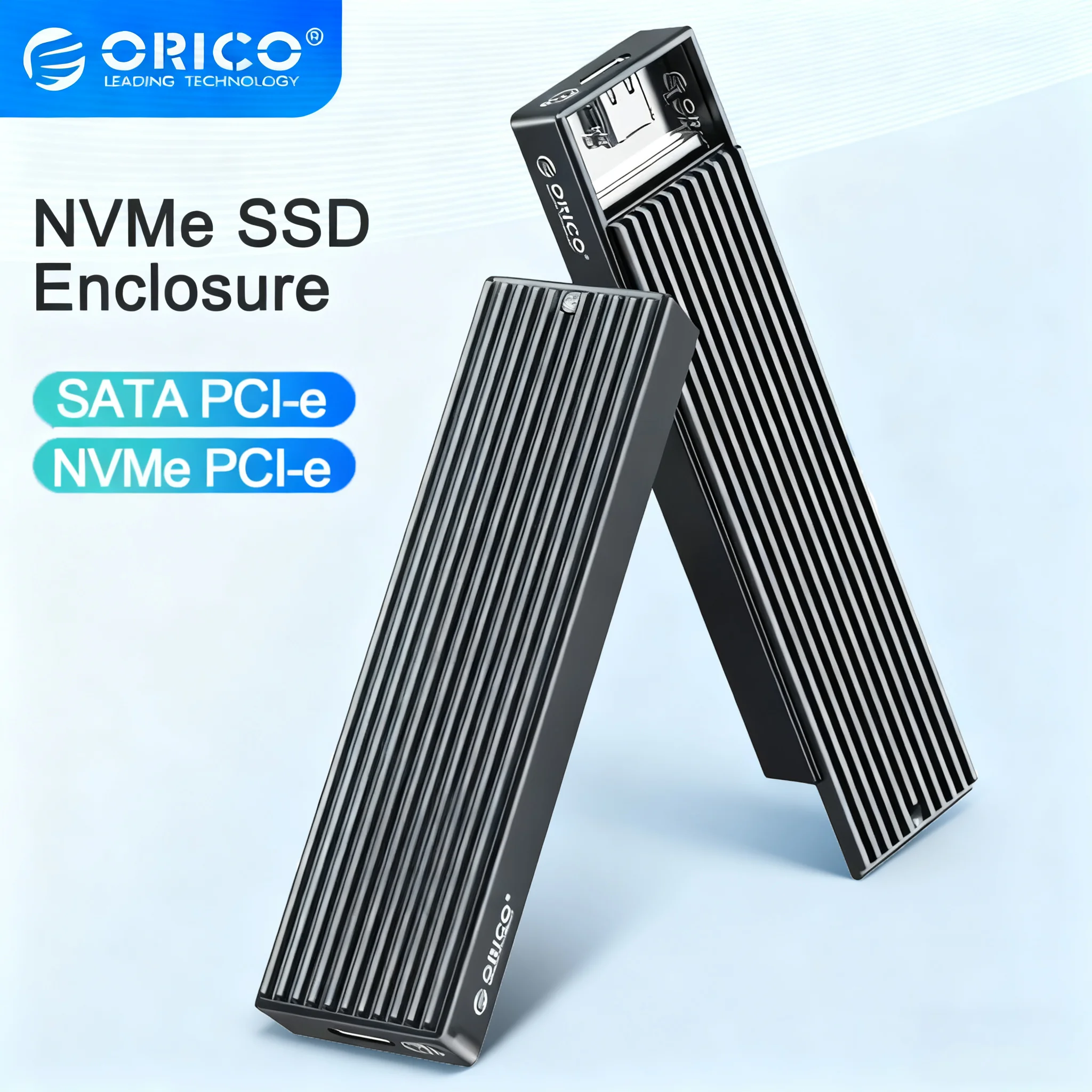 Фото Корпус ORICO 20 Гбит/с M.2 NVMe SSD, алюминиевый корпус USB 3.2 Type C Gen2 M.2 SATA NGFF, жесткий диск для ПК, чехол для ПК №1