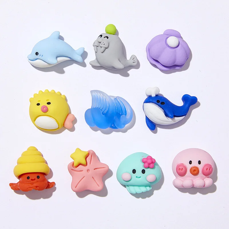 

Kawaii Marine Animal Resin Flatback Cabochons Embellishment DIY Wedding Hairpin Accessories Scrapbook Craft