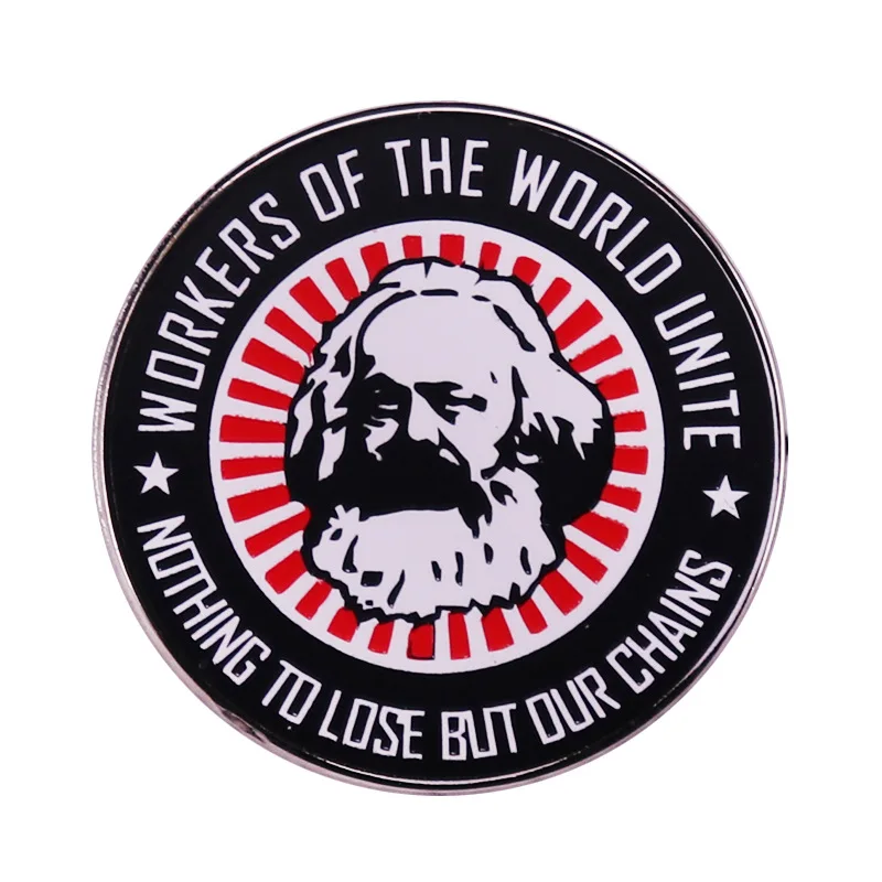 

XM-funny Workers of the world unite, nothing will be lost but our chains, the Marx commemorative brooch