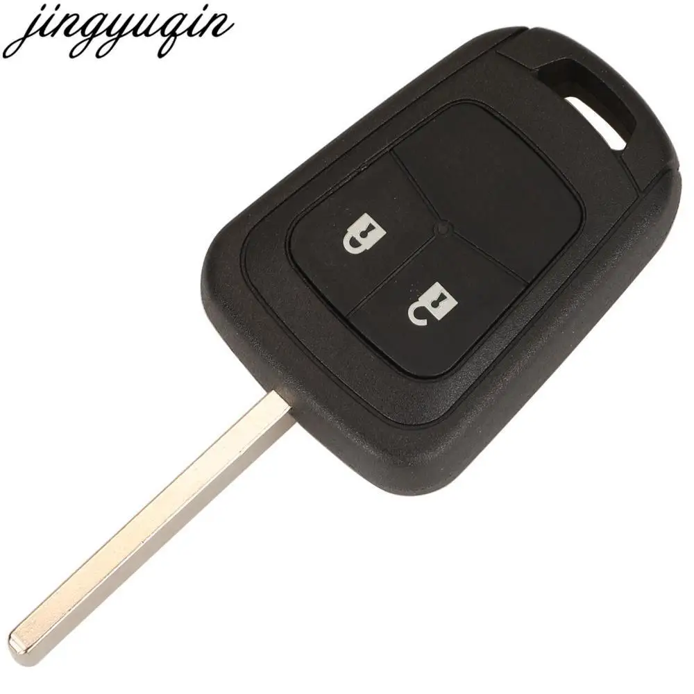

Jingyuqin 10pcs For Chevrolet Camaro Cruze Equinox Malibu Sonic Spark Volt 2 3 Buttons Remote Car Key Shell Case Fob HU100 Blade