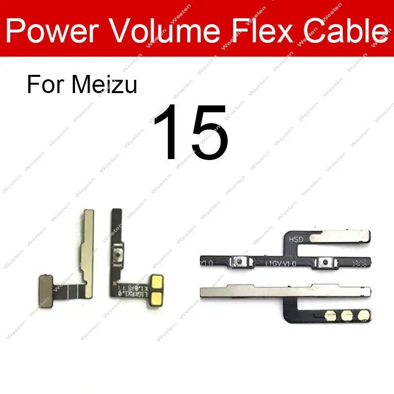 Гибкий кабель для Meizu 15 16 16S 16X Plus Pro 5 6 7 U10 U20 Note 8 Power Voulme с боковой кнопкой