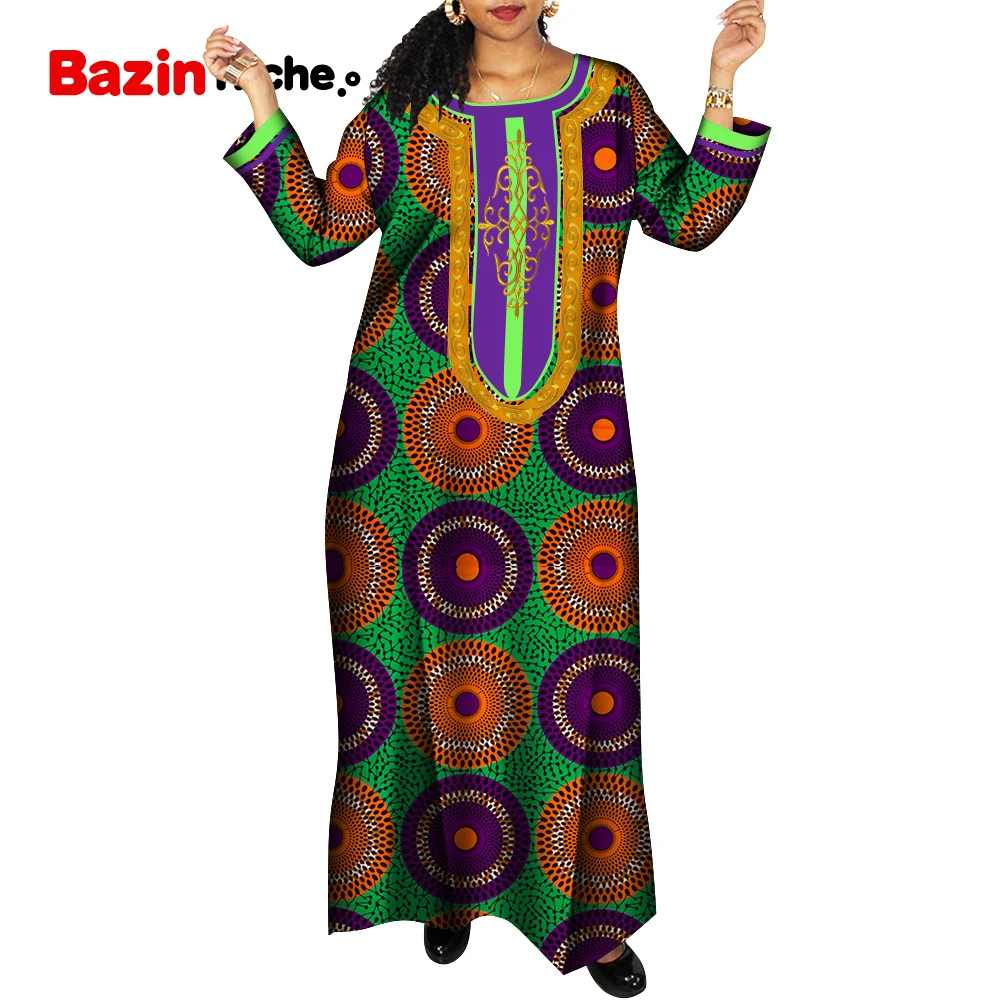 African Dresses For Women Clothes Patterns Ankara Dashiki Print Long Maxi Party Plus Size Traditional Loose Skirt WY671