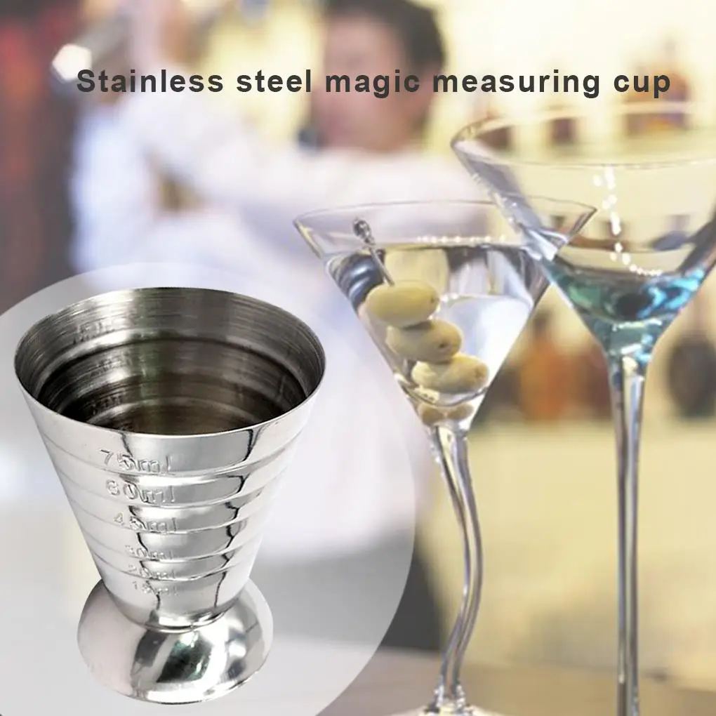 

Bartending 75ml Double Head Jigger Scales Tool Cocktail Coffee Measuring Cup 304 Stainless Steel Home Bar Bartender