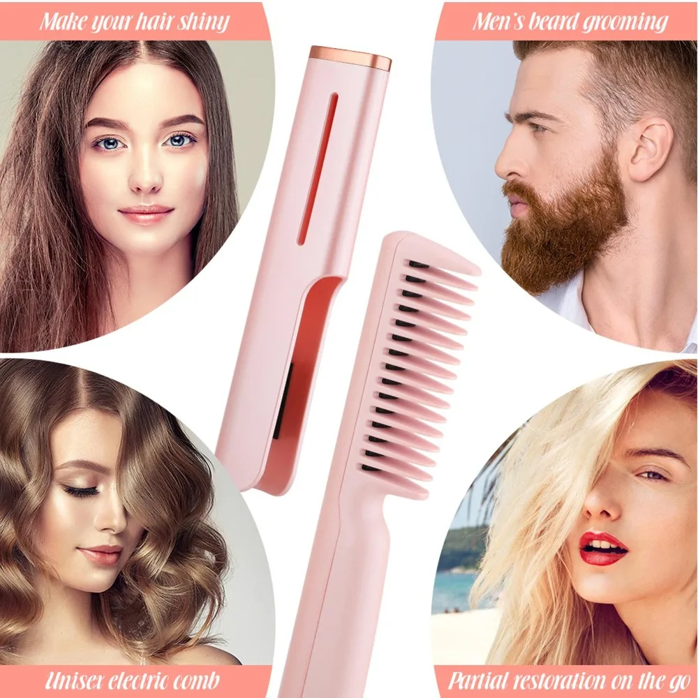 

Mini Multi-Functional Styling Tools Curlers Brush Straight Hair Combs Electric Delicate Fast Heating Straightening Comb