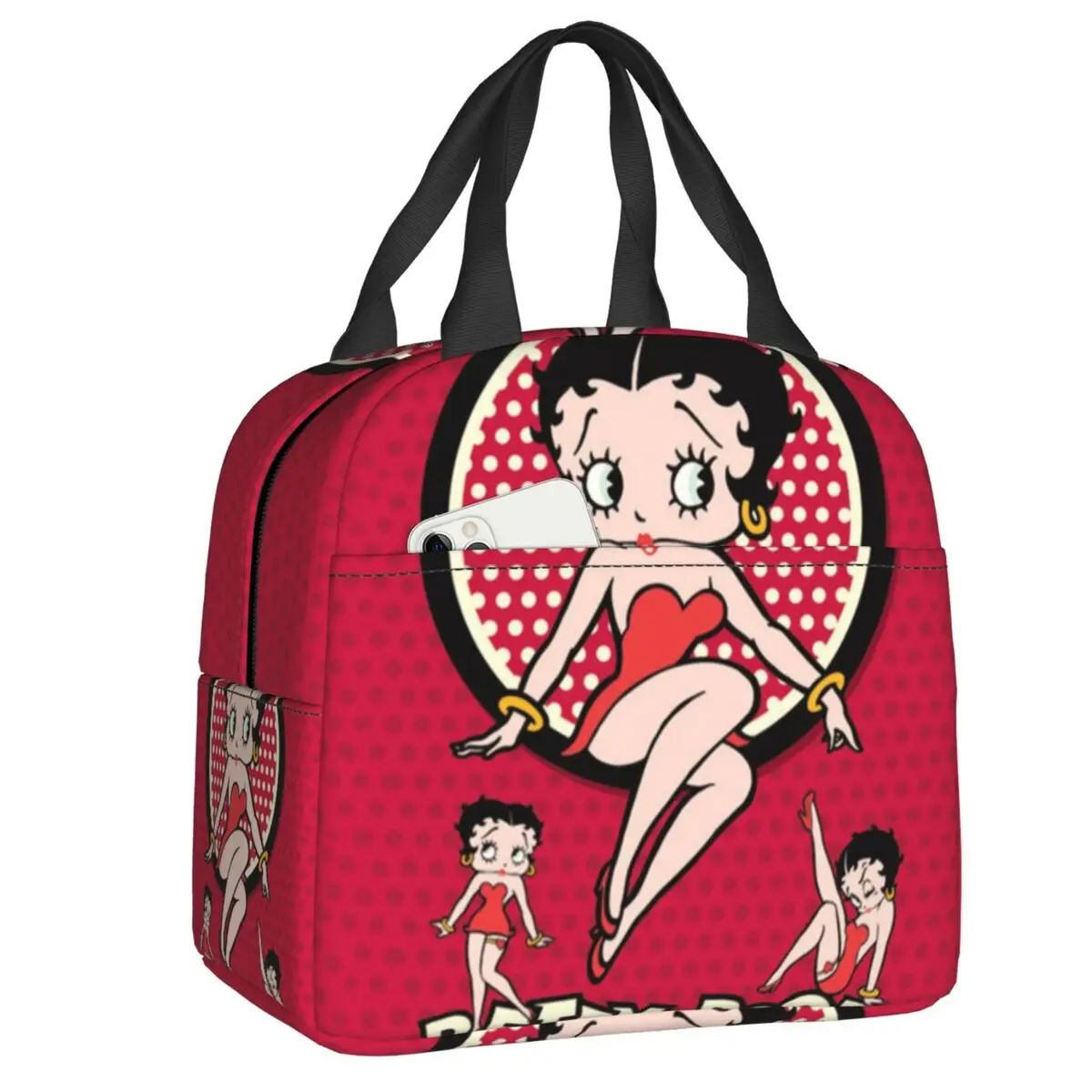 

Bettys Boop милый изолированный Ланч-бокс для улицы пикника мультяшный герметичный охладитель термальный Ланч-бокс для женщин и детей