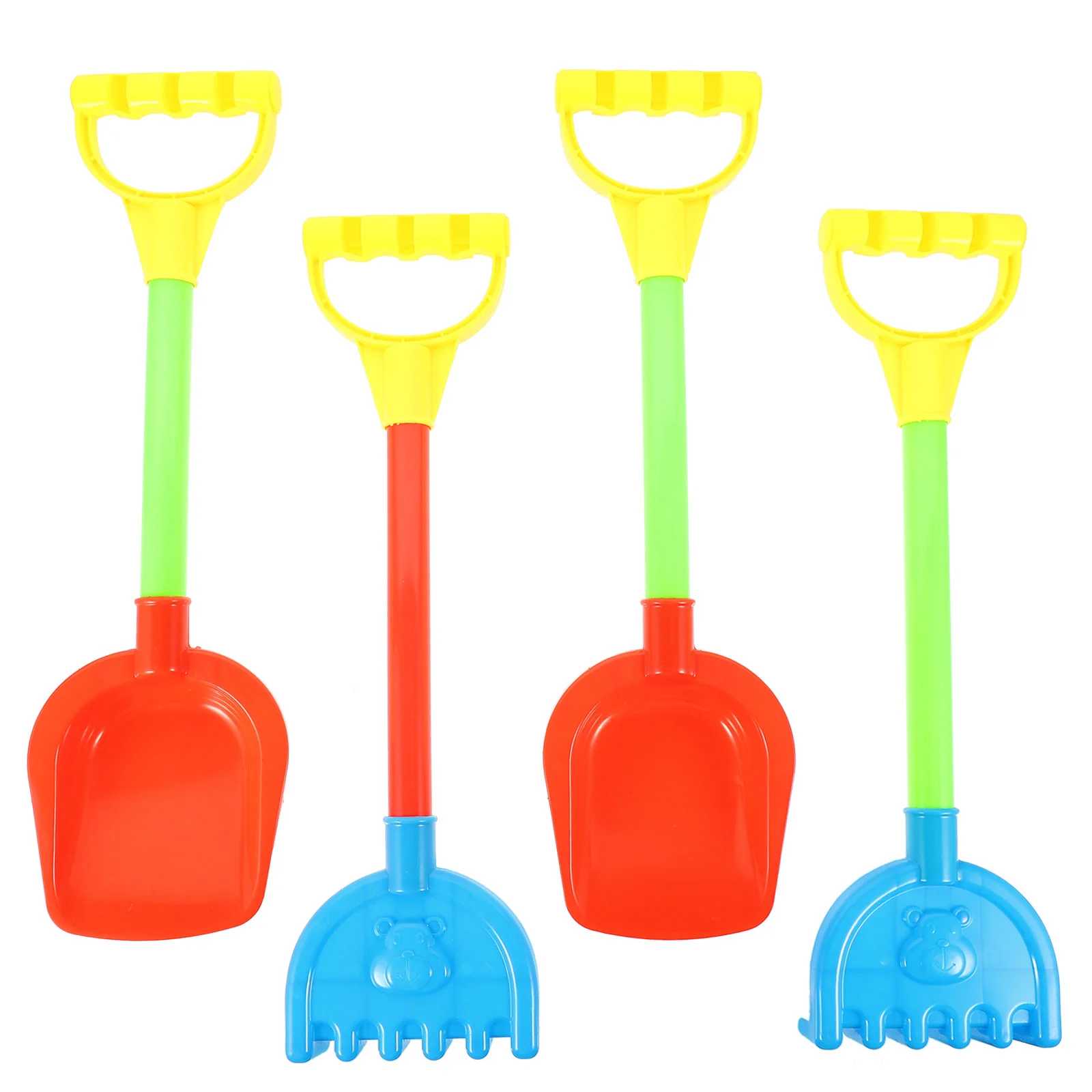 

4 Pcs Beach Toy Sand Kids Shovels Rakes Toys Heavy Duty Sand-excavating Tools Bright Color Play