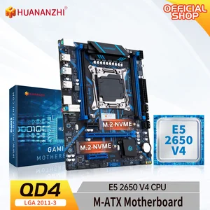 Материнская плата HUANANZHI X99 QD4 LGA 2011-3 XEON X99 с поддержкой Intel E5 V3 V4 все серии DDR4
