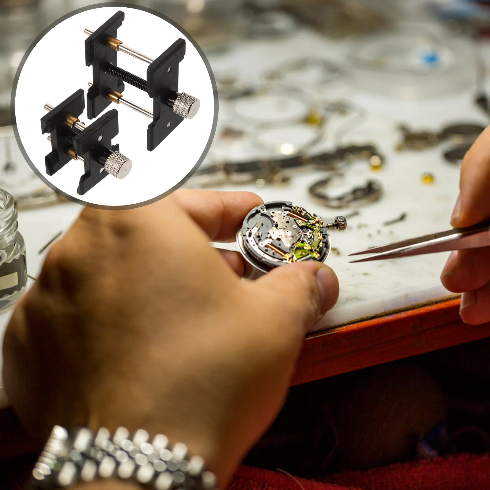 

2pcs Watch Movement Clamp Watch Movement Repair Holder Movement Fixing Clamp