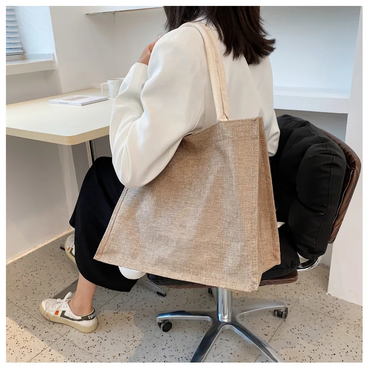 Оптовая продажа большие сумки-тоуты тканевая сумка цвета хаки для покупок